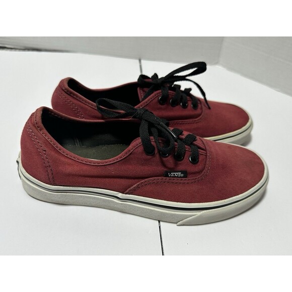 Vans Authentic Low Top Maroon Canvas Skate Shoes Size 6 - Picture 1 of 7